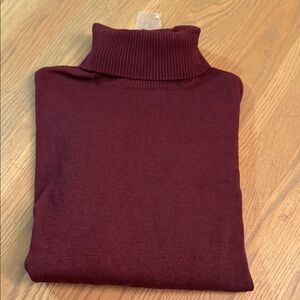 Burgundy Turtleneck Sweater WHBM